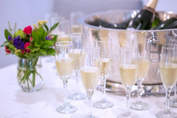 Champagne Glasses lined up